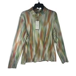 Callia Golf Womens Quarter Zip Long Sleeve  Pullover Shirt Multi Size 2XL NEW